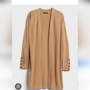 Banana Relublic Long Open Front Cardigan Sweater Caramel/Chestnut Size Medium